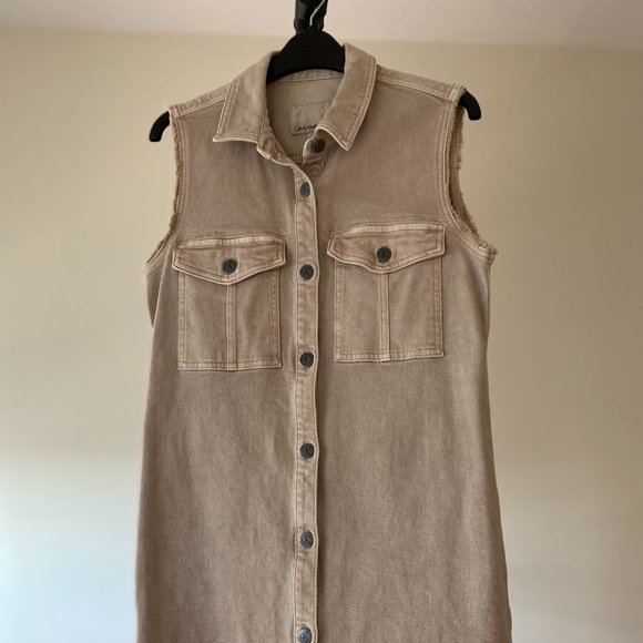 CALVIN KLEIN Button-down Mini Dress - Picture 1 of 5